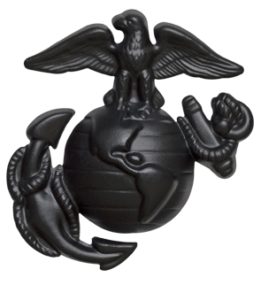 USMC Enlisted Cap Device - Black Metal