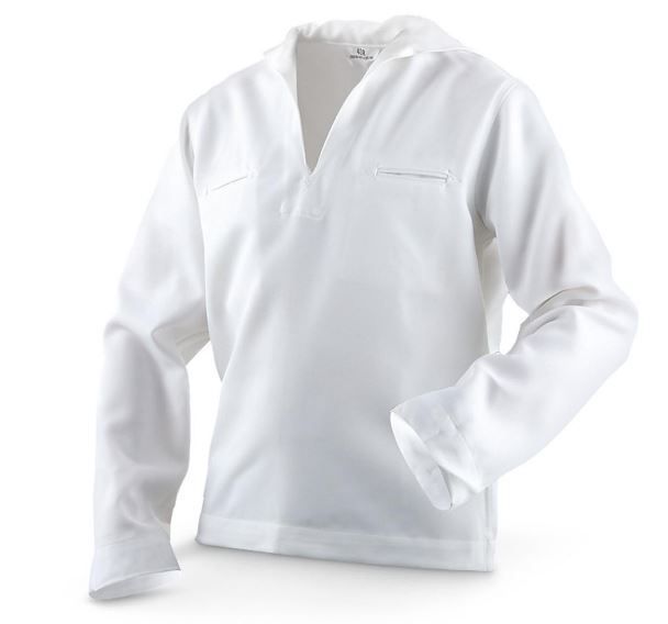 NEW USN Sailor Middy Blouse White