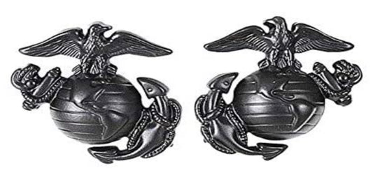 Marine EGA Enlisted Collar Device - Black (Pair)