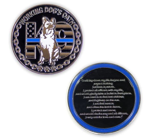 K9 Working Dog's Oath Coin