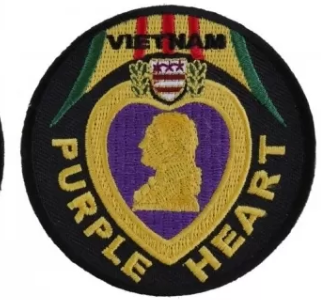 Round Purple Heart Patch